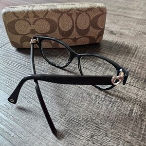 Coach Black Glasses with Gold Accents